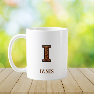 Leren Westers Initiaal Monogram I Koffiemok