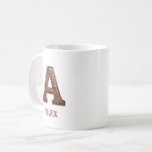 Leren westers monogram A Koffiemok (Voorkant links)