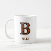 Leren westers monogram B Koffiemok (Links)
