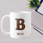 Leren westers monogram B Koffiemok