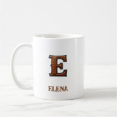 Leren westers monogram E Koffiemok (Links)