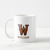 Leren westers monogram W Koffiemok (Links)