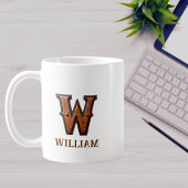 Leren westers monogram W Koffiemok