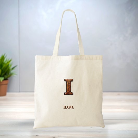 Leren Westerse Initiaal Monogram I Tote Bag