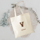 Leren Westerse Initiaal Monogram V Tote Bag