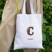 Leren westerse initialen monogram C Tote Bag