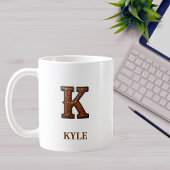 Leren westerse monogram K Koffiemok