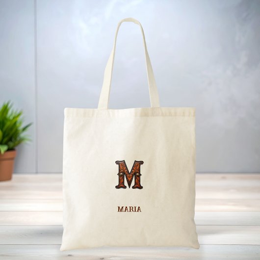 Leren westerse monogram M Tote Bag