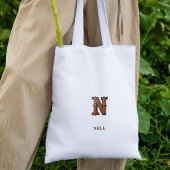 Leren westerse monogram N met reliëf Tote Bag