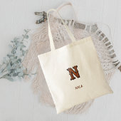 Leren westerse monogram N met reliëf Tote Bag
