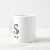 Leren westerse monogram S Koffiemok (Voorkant links)