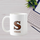 Leren westerse monogram S Koffiemok