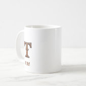 Leren westerse monogram T met stempel Koffiemok (Voorkant links)