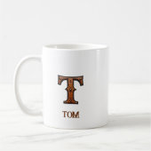 Leren westerse monogram T met stempel Koffiemok (Links)
