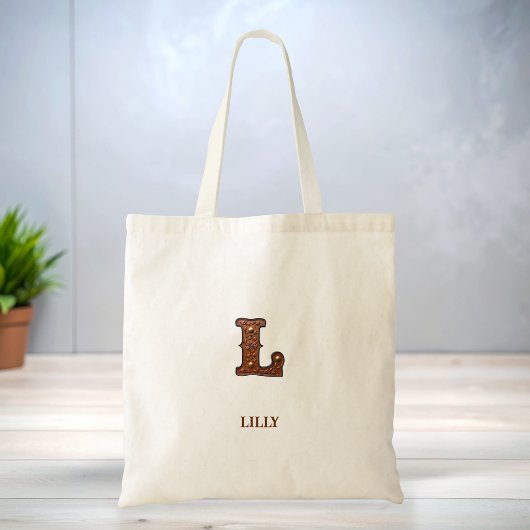 Leren westerse monogram tas met initialen L