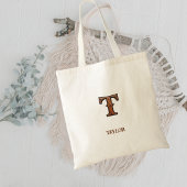Leren westerse monogram tas met initialen T