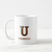 Leren westerse monogram U Koffiemok (Links)