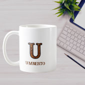 Leren westerse monogram U Koffiemok