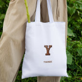 Leren westerse monogram Y met reliëf Tote Bag