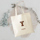 Leren westerse monogram Y met reliëf Tote Bag