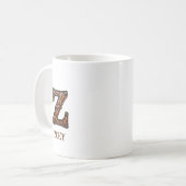 Leren westerse monogram Z met reliëf Koffiemok (Voorkant links)