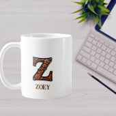 Leren westerse monogram Z met reliëf Koffiemok