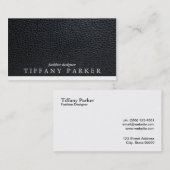 Leren / Witte Accent Visitekaartje (Voorkant / Achterkant)