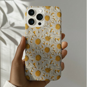 Leren Zonnebloemen met Gereedschap Gegraveerd Leer Case-Mate iPhone 14 Hoesje