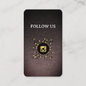 Leren zwart -Social Media QR Code Visitekaartje (Achterkant)