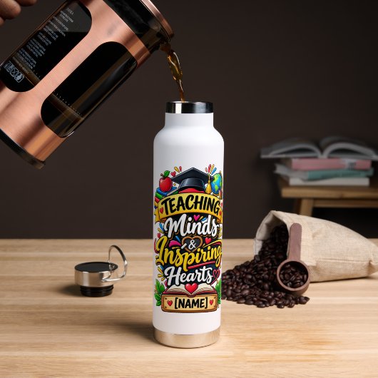 Lerende Geesten & Inspirerende Harten Waterfles (Koffie (Gedraaid) )