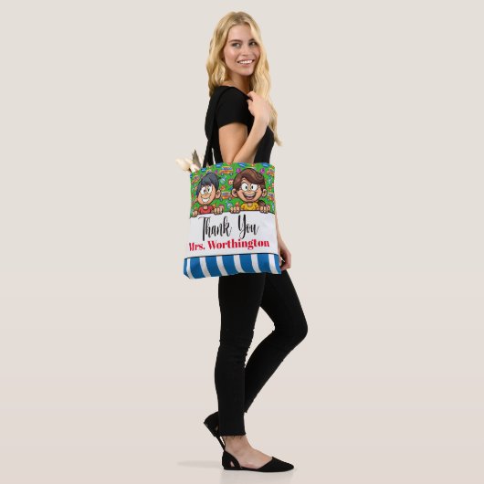 LERER Dank je - ZIE TERUG! CANVAS TAS (Op model)