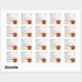 Leringspictoem - Flowers Design Vierkante Sticker (Vel)