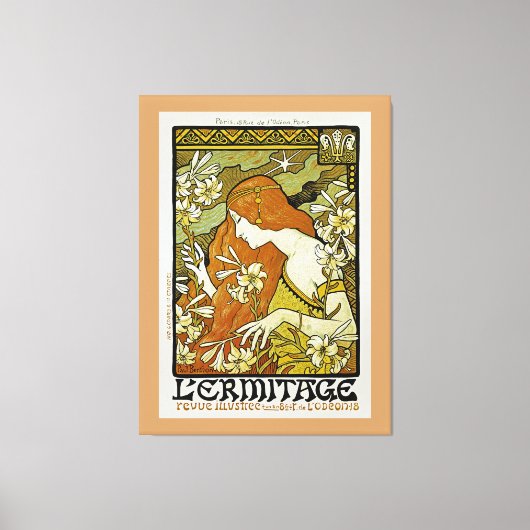 L'Ermitage Art Nouveau Floral Canvas Afdruk (Voorkant)