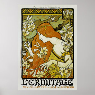 L'Ermitage Art Nouveau Floral Poster
