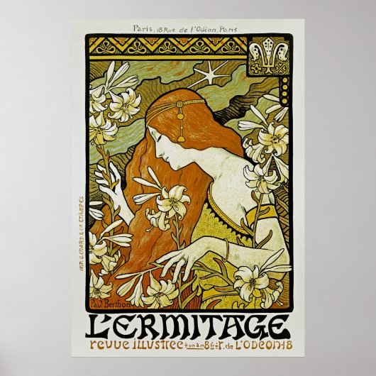 L'Ermitage Art Nouveau Floral Poster (Voorkant)