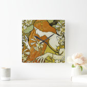 L'Ermitage Art Nouveau Floral Vierkante Klok (Huis)