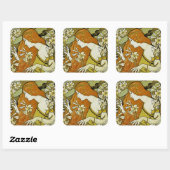 L'Ermitage Art Nouveau Floral Vierkante Sticker (Vel)