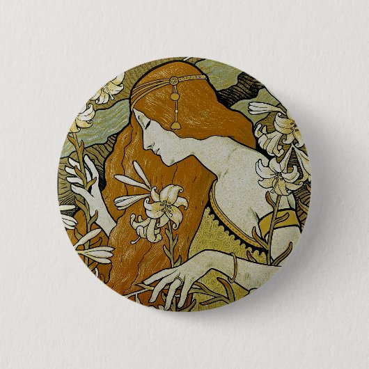 L'Ermitage Art Nouveau Ronde Button 5,7 Cm (Voorkant)