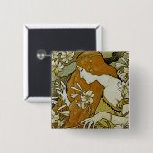 L'Ermitage Art Nouveau Vierkante Button 5,1 Cm (Voorkant /achterkant)