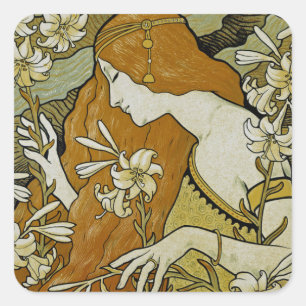 L'Ermitage Art Nouveau Vierkante Sticker