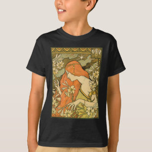 L'Ermitage Franse Nouveau Vrouw op Veld van Bloem T-shirt