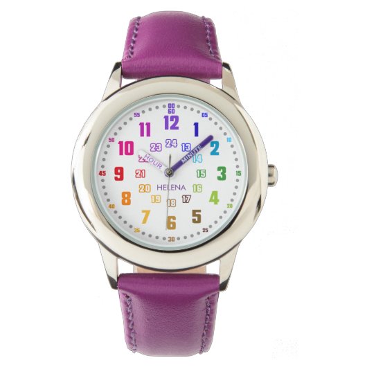  Lernuhr Kinderuhr Schulanfangsgeschenk Armbanduhr Horloge (Voorkant)