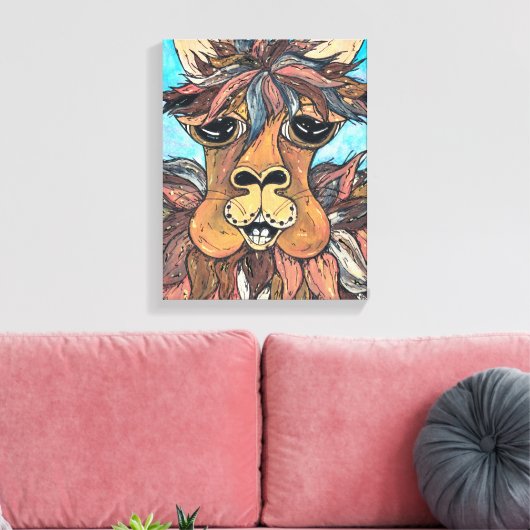 Leroy de Llama Canvas Afdruk (Insitu (Woonkamer))