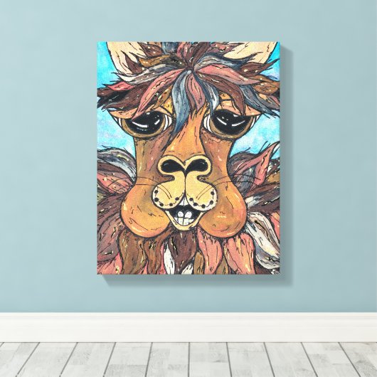 Leroy de Llama Canvas Afdruk (Insitu (Houten vloer))