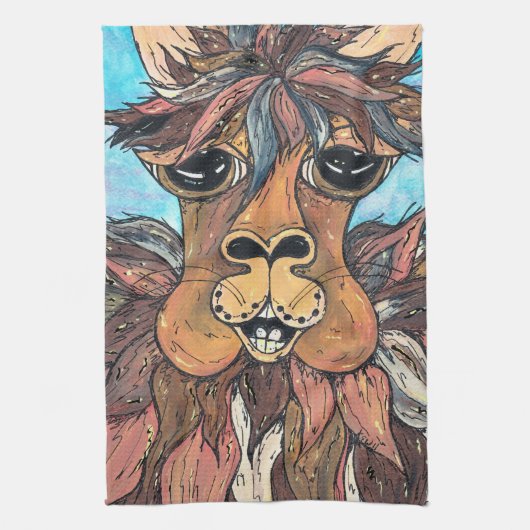 Leroy the Llama Kitchen Towel Theedoek (Verticaal)