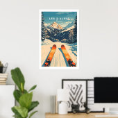 Les 2 Alpes Muur Kunst Ski Poster 1 (Thuiskantoor)