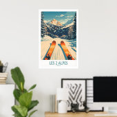 Les 2 Alpes Muurkunst Ski Print 1 (Thuiskantoor)