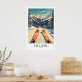 Les 2 Alpes Muurkunst Ski Print 1 (Keuken)
