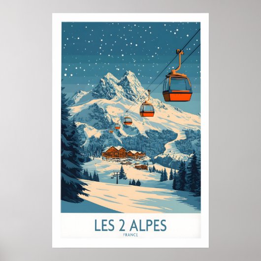 Les 2 Alpes Ski Poster 1 (Voorkant)