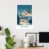 Les 2 Alpes Ski Poster 1 (Thuiskantoor)
